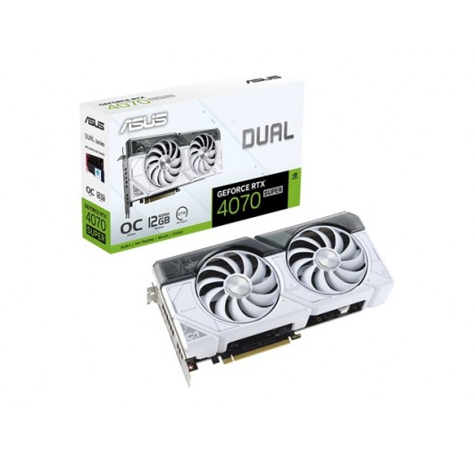 ASUS Dual GeForce RTX 4070 SUPER 12GB - White OC Ed/  12GB GDDR6X/  PCIe 4.0 - HDMI/ 3xDPort - white