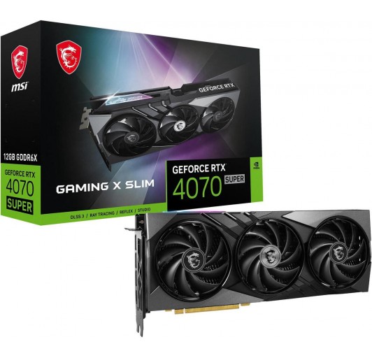 MSI GeForce RTX 4070 SUPER 12G GAMING X SLIM  GDDR6X - PCIe 4.0 - HDMI, 3 x DisplayPort