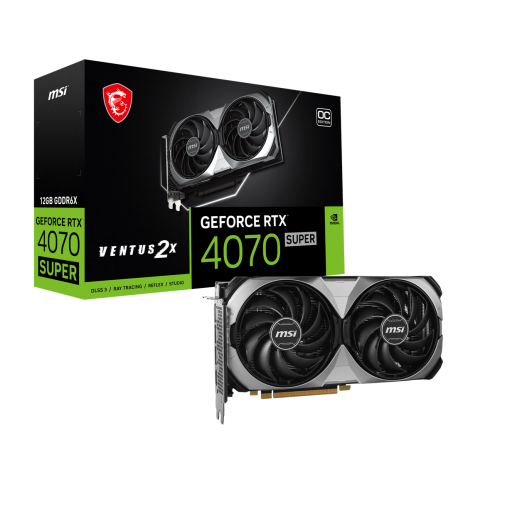 MSI  RTX 4070 SUPER 12G VENTUS 2X OC - 12 GB GDDR6X - PCIe 4.0 - HDMI, 3 x DisplayPort 