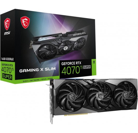 MSI Geforce RTX 4070 Ti SUPER 16G GAMING X SLIM -GeForce RTX 4070 Ti Super - 16 GB GDDR6X - PCIe 4.0 - HDMI, 3 x DP