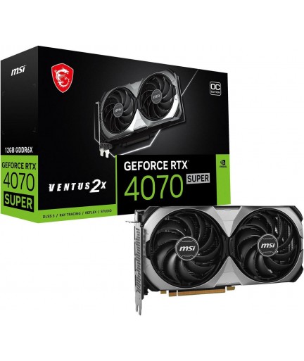 MSI GeForce RTX 4070 SUPER 12G VENTUS 2X OC  RTX 4070 Super - 12 GB GDDR6X - PCIe 4.0 - HDMI, 3 x DisplayPort