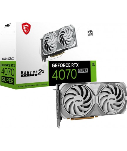 MSI GeForce RTX 4070 SUPER 12G VENTUS 2X WHITE OC - 12 GB GDDR6X - PCIe 4.0 - HDMI, 3 x DisplayPort - white