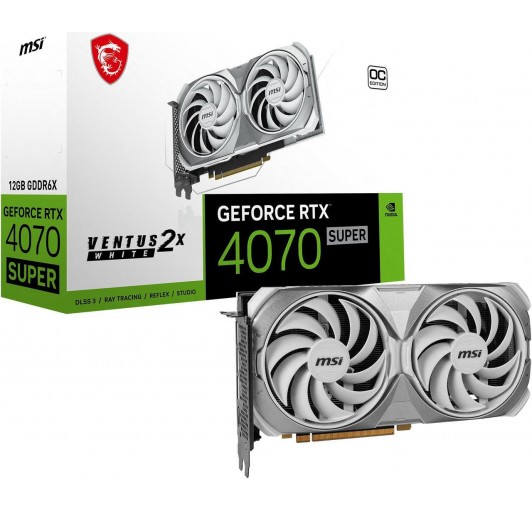 MSI GeForce RTX 4070 SUPER 12G VENTUS 2X WHITE OC - 12 GB GDDR6X - PCIe 4.0 - HDMI, 3 x DisplayPort - white