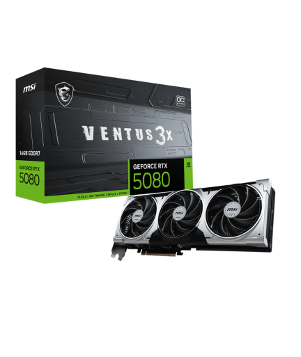 MSI Ventus GeForce RTX 5080 16GB GDDR7 PCI Express 5.0 Video Card RTX 5080 16G VENTUS 3X OC PLUS