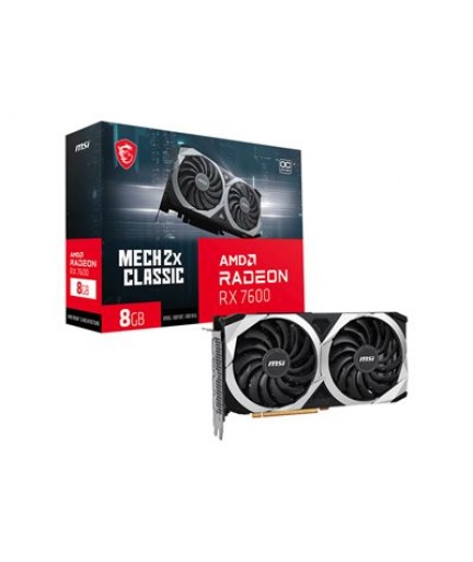 MSI Radeon RX 7600 MECH 2X CLASSIC 8G OC/ 8 GB GDDR6/ PCIe 4.0 x8/ HDM/ 3 xDP