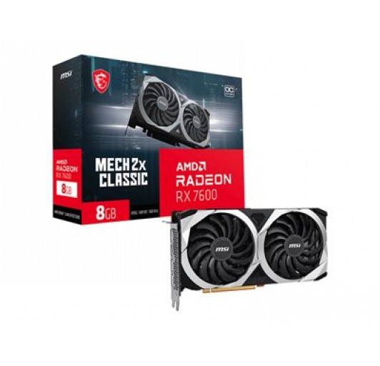 MSI Radeon RX 7600 MECH 2X CLASSIC 8G OC/ 8 GB GDDR6/ PCIe 4.0 x8/ HDM/ 3 xDP