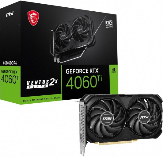 MSI Ventus RTX 4060 Ti 8GB GDDR6 PCI E 4.07   RTX 4060 Ti VENTUS 2X BLACK 8G OC