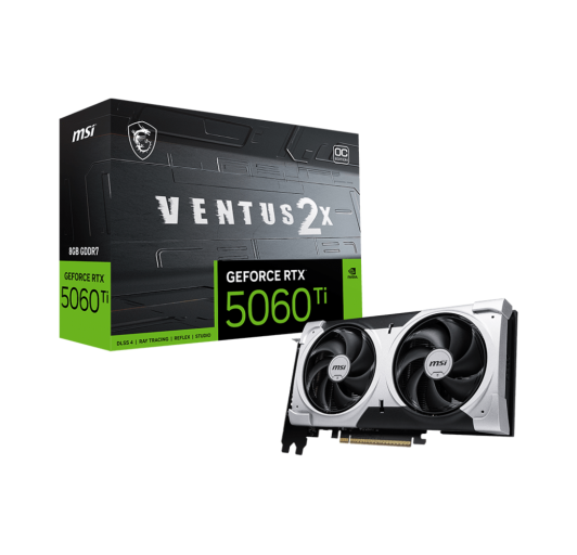 MS IGeForce RTX 5060 Ti Ventus  8GB GDDR7 PCI-E 5.0 x 16 (use x8) (RTX 5060 Ti 8G VENTUS 2X OC PLUS)