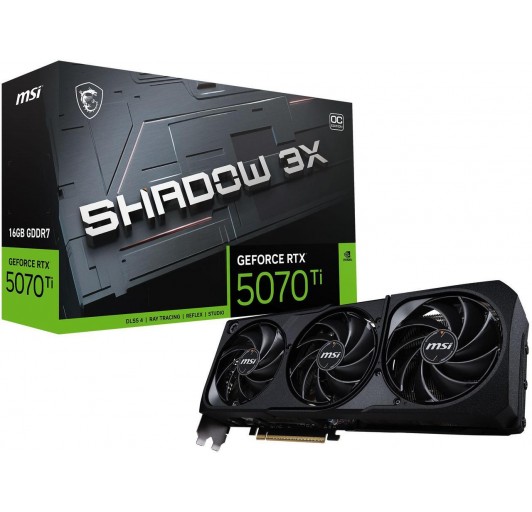 MSI SHADOW GeForce RTX 5070 Ti 16GB GDDR7 PCI.E 5.0 (RTX 5070 TI 16G SHADOW 3X OC)