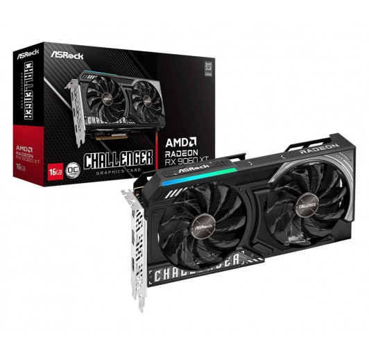 ASROCK AMD Radeon RX 9060 XT Challenger 16GB OC 16GB GDDR6 PCI E 5.0 x16  (RX9060XT CL 16GO)