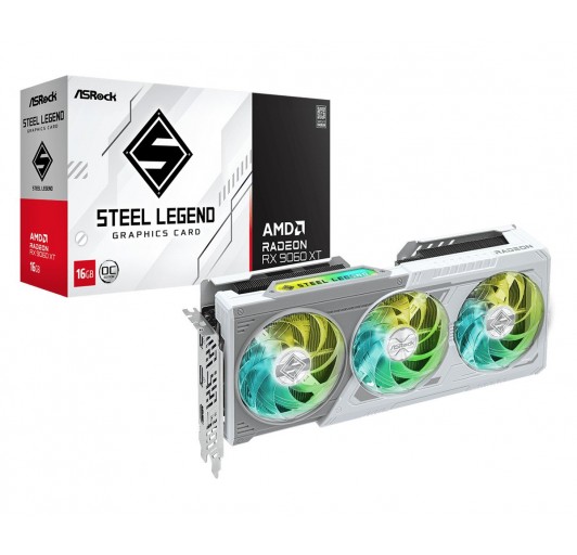 ASROCK AMD Radeon RX 9060 XT Steel Legend 16GB OC 16GB GDDR6 PCI-Ex 5.0 x16  (RX9060XT SL 16GO)
