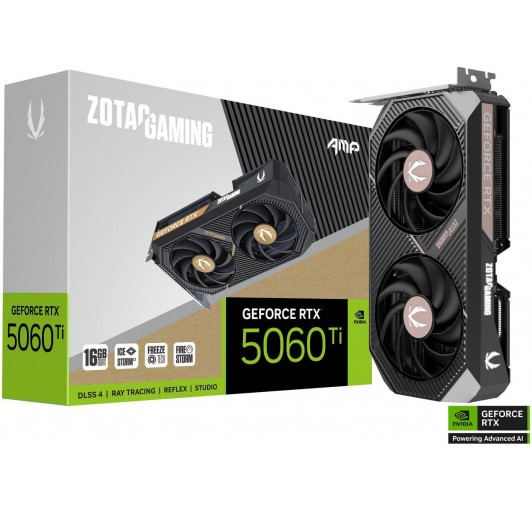 ZOTAC AMP GeForce RTX 5060 Ti 16GB GDDR7 PCI.E 5.0 x8 ATX (ZT-B50620F-10M)