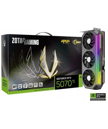 ZOTAC AMP Extreme INFINITY GeForce RTX 5070 Ti 16GB 256-Bit GDDR7 PCI Es 5.0 DLSS 4.0  (ZT-B50710B-10P)