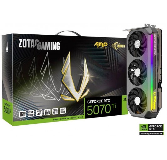 ZOTAC AMP Extreme INFINITY GeForce RTX 5070 Ti 16GB 256-Bit GDDR7 PCI Es 5.0 DLSS 4.0  (ZT-B50710B-10P)